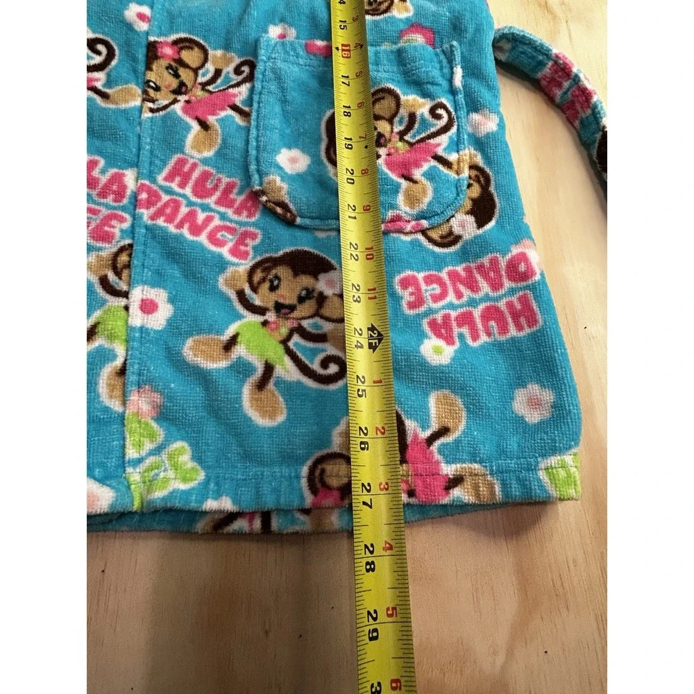 St. Eve Swim Girls Hula Dance Monkey Hooded Cover Up Robe Size L 10/12 Tropical